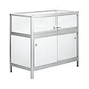 Comptoir vitrine - Etna 100 Blanc / Alu avec clé